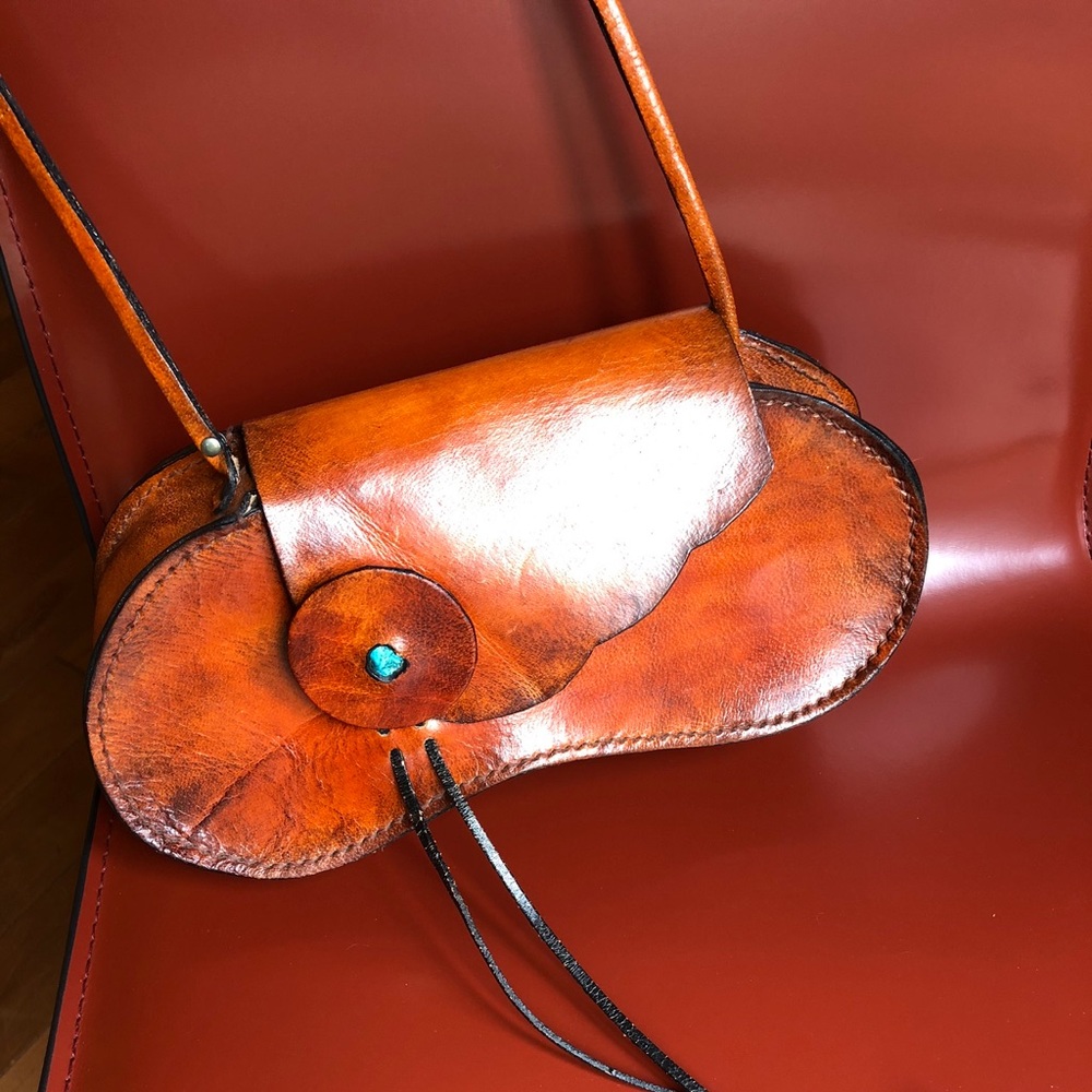 ❗️SOLD ❗️WA BAGS-LEATHER  PURSE With Turquoise